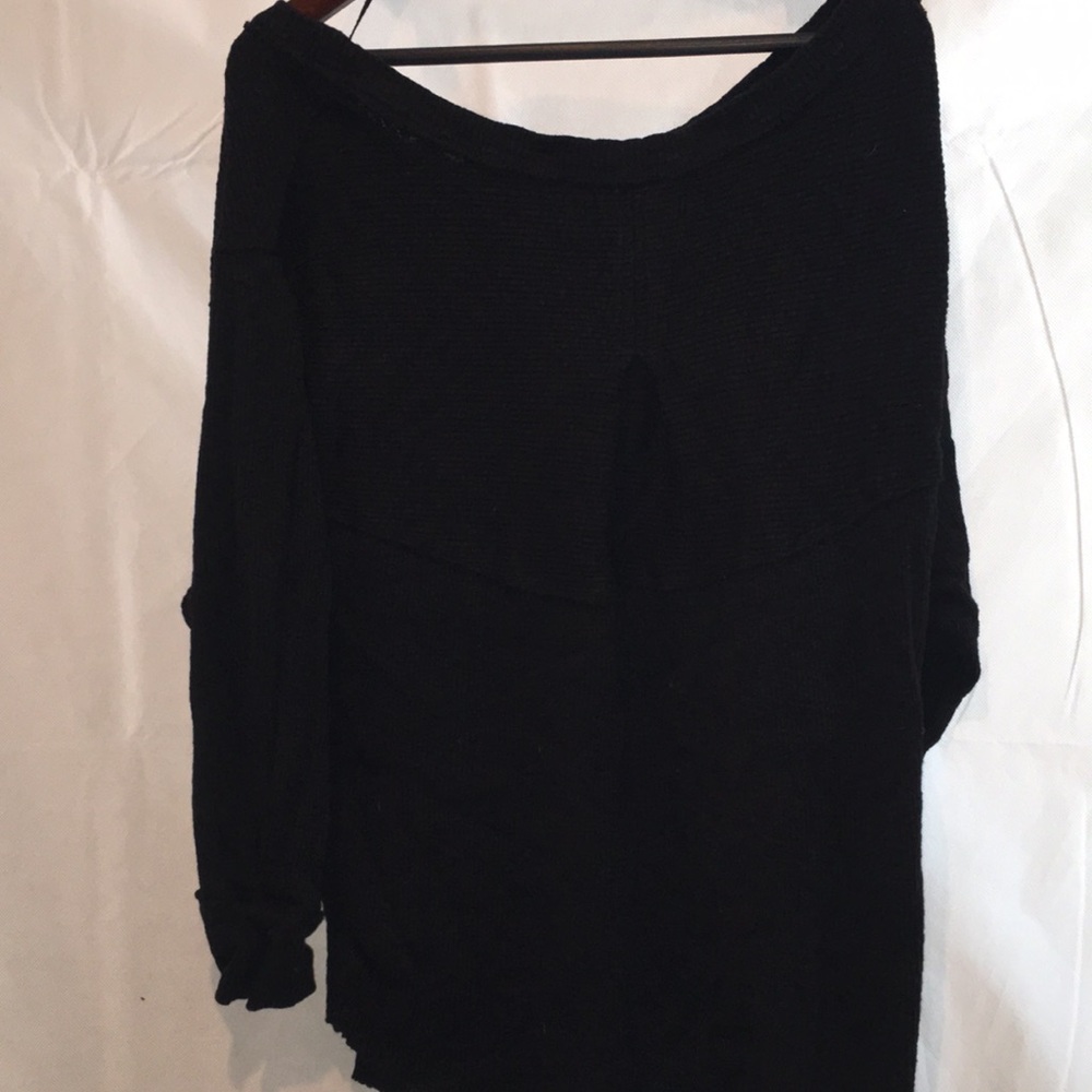 We The Free Black Long Sleeve Ribbed Top | Size Large - Picture 5 of 6